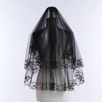 Velo De Novia Corto Y Negro Con Encaje Y Peine Para Bodas Vintage Vestido De Novia Fotografía Fiesta De Soltera Y Disfraz Para Mujeres - details 1