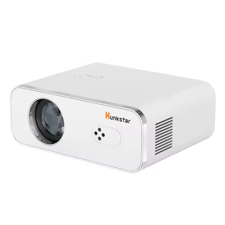Proyector Android Hunkstar P3 1000 ANSI, 1080P nativo, decodificación 4K, HDR10, corrección trapezoidal automática y enfoque automático, Android 9.0, Bluetooth 5.0, WiFi 6, 2 altavoces de 5 W - 1