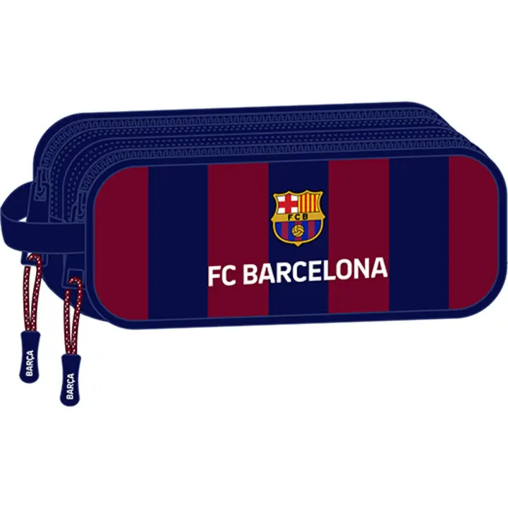 SAFTA | PORTATODO DOBLE F.C.BARCELONA - Portatodo Licencia Oficial - Diseño Compacto - Ideal para Escuela y Oficina - Material Resistente - Cierre Seguro - 1