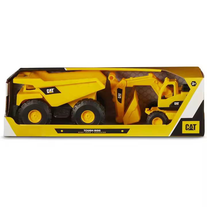 CatToysOfficial Set de Vehículos de Construcción de Juguete  Camión Volquete, Excavadora  Partes Articuladas  Cat Toy Regalos y Juguetes para Niños de 3 Años o Más (Funrise 82053) - 1