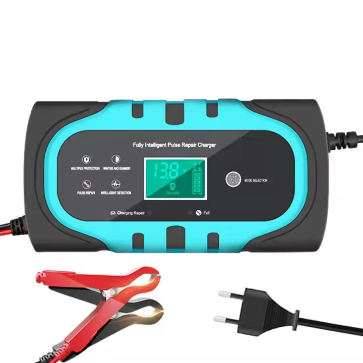 Cargador De Batería Automático Completo 12V 10A 180W Con Pantalla Digital Reparación De Pulso Para Coche Motocicleta AGM GEL Wet - 1