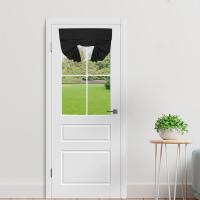 Cortinas De Puerta Negras Aislantes Térmicas Con Encaje Cortinas Modernas De Ventana Para Puerta Francesa Panel Corto Autoadhesivo - details 9