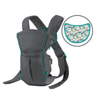 Portabebés, dos estilos de porteo, con babero Wonder Cover, correas ajustables, esencial para el registro, para recién nacidos y niños pequeños de 7 a 26 lb, gris - details 0