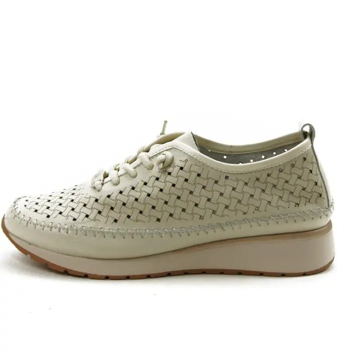 TREINTAS mod. 4361 zapato casual para mujer en piel natural, cordón elástico - 1