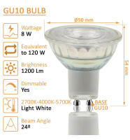 STARLED LED GU10 8W ALTA LUMINOSIDAD - Vidrio - 24º - SMD1A1A - REGULABLE - details 1