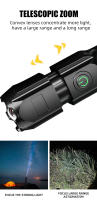 Linterna Potente LED Con Zoom Telescópico Recargable Por USB Compacta Y Portátil Para Hogar Con Luz Focused De Longitud De Alcance - details 2