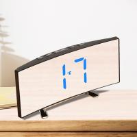 Reloj De Pared LED Curvo Pantalla Luminosa Espejo Para Sala De Estar Reloj De Alarma Grande Decoración Para El Hogar - details 0