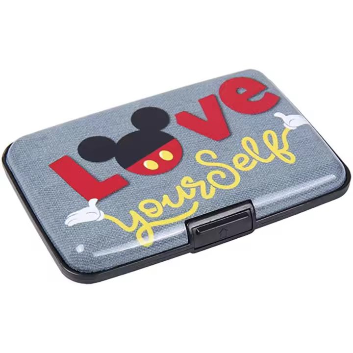 Cartera de Metal Mickey Mouse Gris con Clip y Compartimentos Interiores Unisex - 1