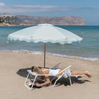 Flamingueo Silla Playa Agujero Acolchado Cabeza y Brazos Reclinable 5 Posiciones Reposapiés y Reposabrazos Confort Asas Mochila Fácil Transporte 83,2 x 66,7 x 97 cm - details 6