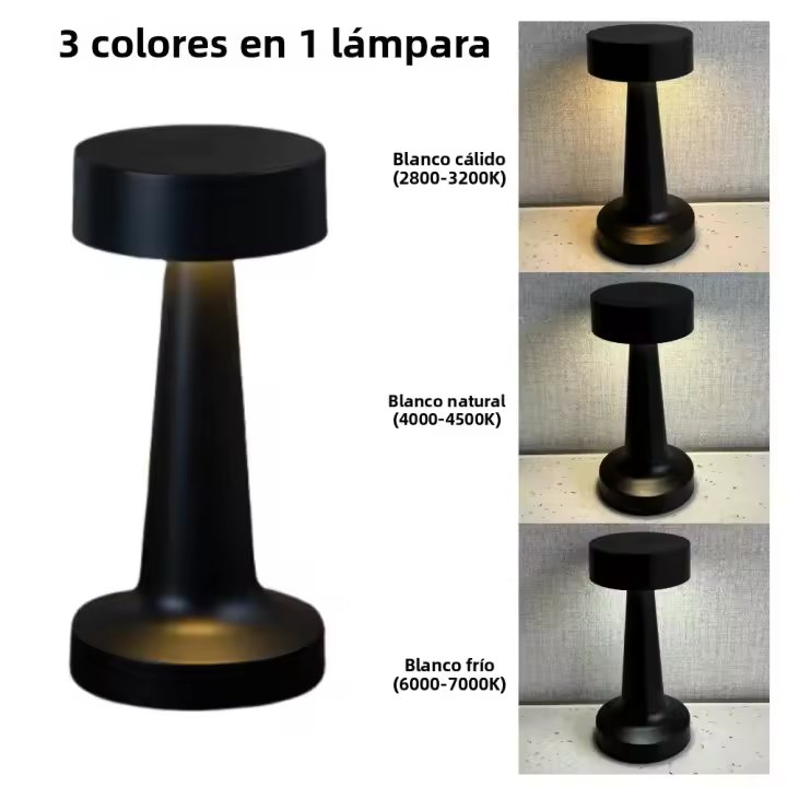 Lámpara De Mesa Recargable USB LED Sin Cable Para Decoración De Habitaciones Luz Nocturna De Ambiente Para Restaurante Y Bar Lámpara De Mesa Moderna Con Toque - 1