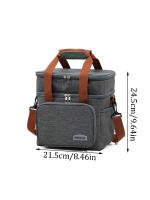 Bolsa De Almuerzo Aislada Doble Capa De Gran Capacidad Para Picnics Actividades Al Aire Libre Y Almacenamiento Diario Organizador Tote De Refrigero - details 8