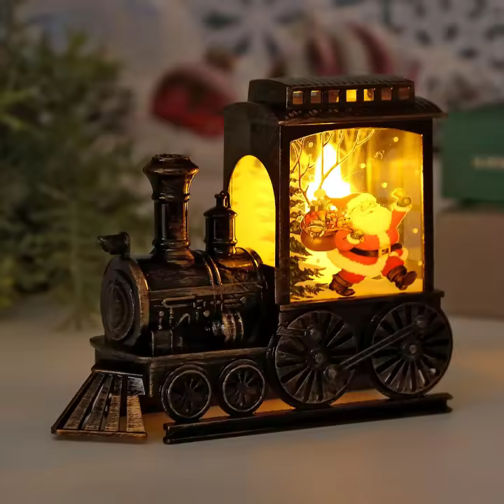 Lámpara De Noche De Tren Vintage Decoración Navideña LED Batería Potenciada Interior Festiva Decoración De Mesa Portátil - 1