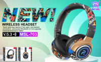 Auriculares Bluetooth Inalámbricos LED Graffiti Estéreo HiFi Plegables Reducción De Ruido Para Deporte Y Juego Con Micrófono Y Control De Volumen - details 0