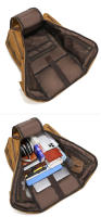 Mochila Vintage de cuero para hombre y mujer, morral de hombro de lona encerada para ordenador portátil de 16 pulgadas, mochila de viaje para llevar - details 3