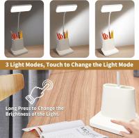 Lámpara de escritorio,lámpara de escritorio LED regulable 3 modos,luz de escritorio con protección para los ojos portalápices - details 3