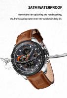 Reloj Deportivo NAVIFORCE NF9197 Para Hombres Con Pantalla Dual Luminosa Resistente Al Agua Cuero Genuino Reloj De Cuarzo - details 10