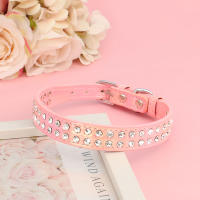 Collar De Cuero Para Perros Pequeños Con Diamantes Ajustable Y Padded Collar De Gato Para Chihuahua Y Otros Pequeños Mascotas - details 8