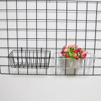 Cesta De Almacenamiento Decorativa De Metal Estante Colgante De Flor De Hierro Para Decoración De Pared Marco Montado Rack De Malla Para El Hogar - details 1
