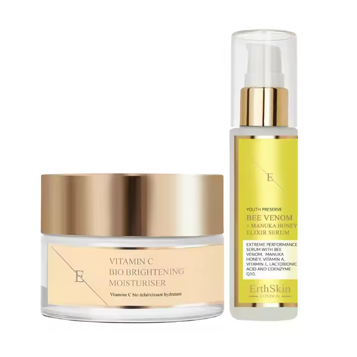 Hidratante iluminador biológico con vitamina C (50 ml) + Sérum elixir de veneno de abeja y miel de Manuka (60 ml) - 1
