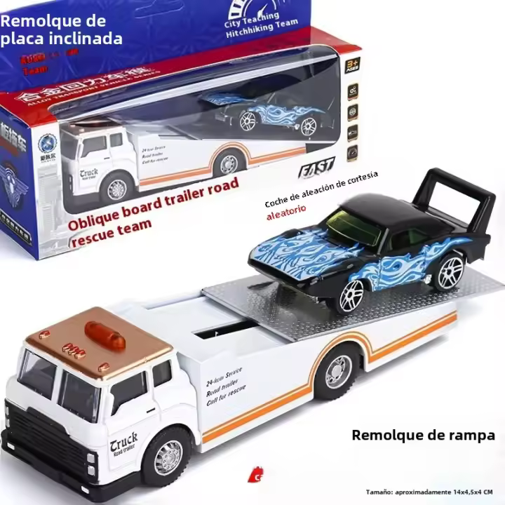 Camión De Rampa De Aleación Para Niños Con Accionamiento Retro Y Acción De Vuelta deFlip Fun Lista Para La Carrera Juguete De Metal Para Juegos Interminables - 1