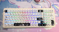 Naught Cat Teclas De Juego Mecha Mx 140 Teclas Perfil MOA PBT Teclas Sublimación Para Teclado Mecha Gaming Blanco Negro - details 19