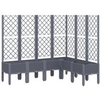 vidaXL Jardinera con enrejado PP 160x120x142 cm Color Gris,  Gris claro,  Negro y mas - details 4