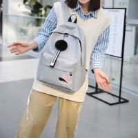 Mochila Grande Con Estampado De Hojas Portátil Para Mujer Bolsa De Hombro Con Cremallera Estilo Simple Estudiante Escuela - details 5