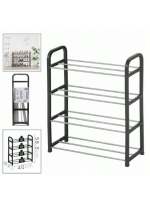 BLOOM STORE-Zapatero de metal y plástico de 4 niveles, soporte para calzado, estantería multiusos para zapatos, recibidor, pasillo, dormitorio - 58,5 x 40 x 18,5 cm - details 0