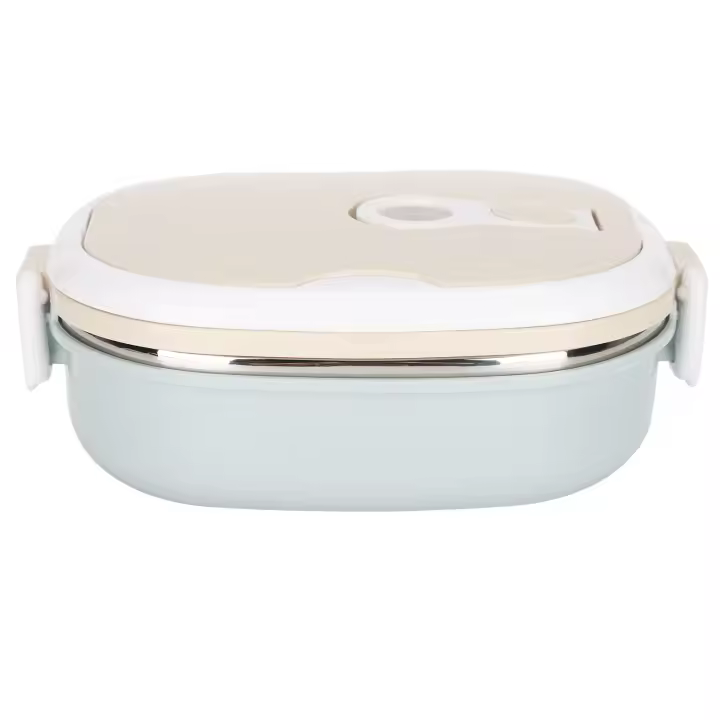 Caja De Almuerzo Portátil De Acero Inoxidable Para Estudiantes Y Trabajo Contenedor De Alimentos Con Utensilios De Cocina Resistentes Al Agua Caliente - 1