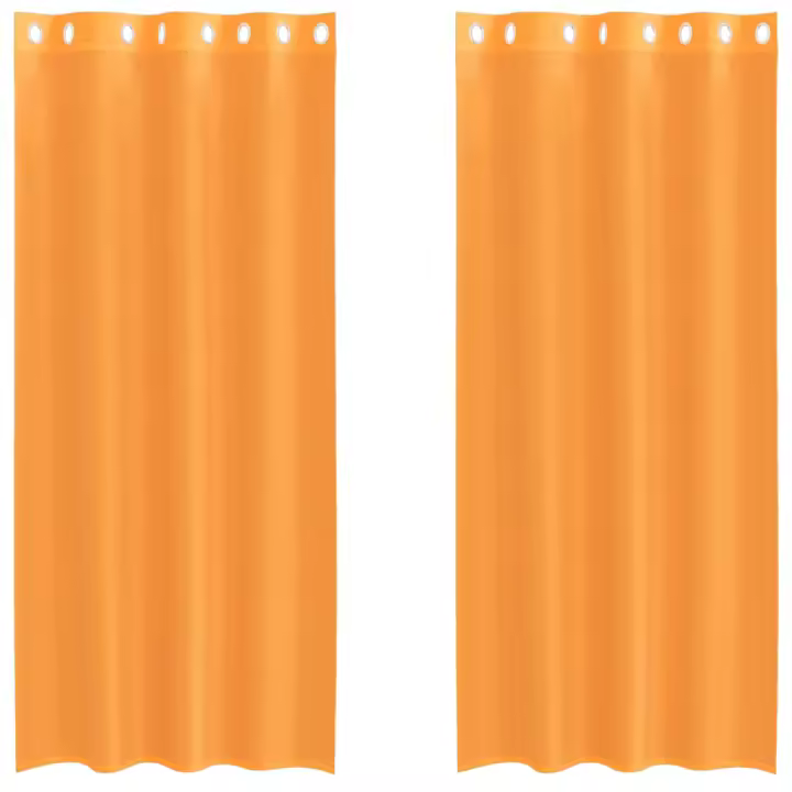 vidaXL Cortinas de gasa con ojales 2 uds naranja 140x225 cm - 1