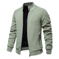 2024 Modelo de primavera y otoño Cuello alto Nueva chaqueta de color sólido para hombres Chaqueta casual Moda Ropa de hombre delgada - details 9
