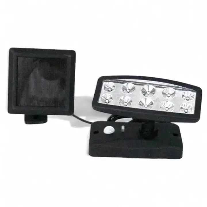 Lámpara Solar con 10 LED y Sensor de Movimiento para Iluminación Exterior - Impermeable, Energía Solar, Instalación Fácil, 15 x 12 x 17 cm - Gerimport - 1