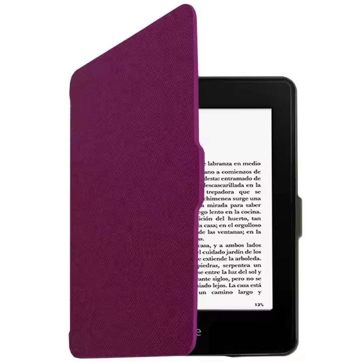 Ociodual Funda Con Tapa Cierre Magnético Cuero Sintetico para Kindle Paperwhite 3/2/1 Gen. 7/6/5 Morada - 1