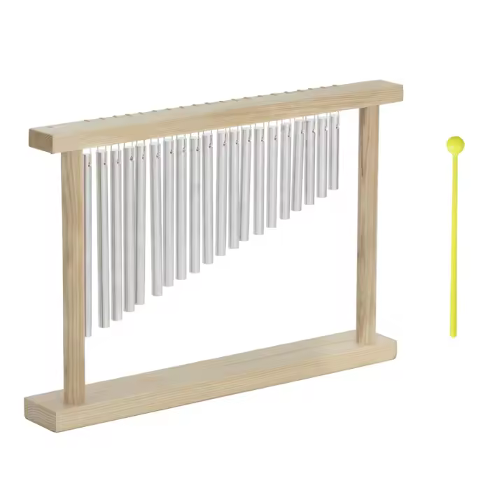 Acordeón De Viento De Madera Con Marco De Pie 20 Tonos Instrumento De Percusión Decorativo Con Palos Para Jardín Y Interiores Para Niños Y Adultos - 1