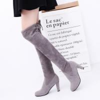 Botines Largos Hasta La Rodilla Para Mujer Con Peluche Y Veludo Botas De Invierno Con Cordones Suela De Goma Material De Suela De Cuero De Vaca - details 3