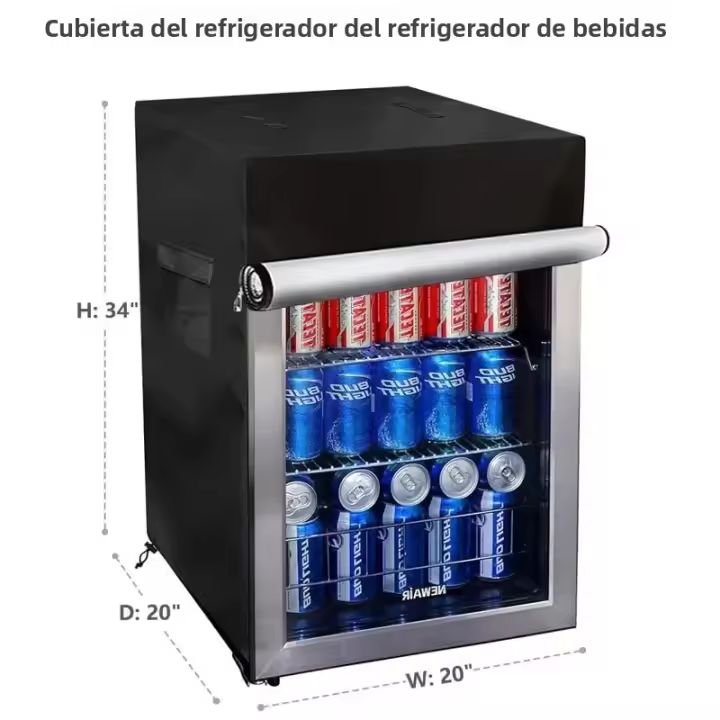 Cubierta De Nevera Mini Al Aire Libre Impermeable Y Resistente Al Polvo En Color Negro Material De Poliéster/celulosa Tamaño Estándar Paquete Por Pieza - 1