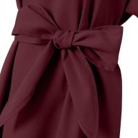 Vestido ZANZEA De Verano Para Mujer Con Manga Corta Estilo Casual Elegante A-Line Vestido De Fiesta Trabajo Sundress De Rodilla Largo Con Cinturón Decorativo - details 9