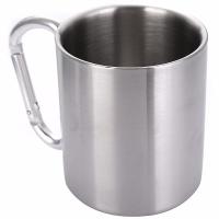 Taza De Viaje 300ml Acero Inoxidable Con Mango Y Hebilla Self Lock Para Camping Senderismo Escalada Exterior Taza Para Agua Té Café - details 1