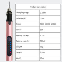 Mini Grabadora Eléctrica Sin Cable 4.2V 5000-10000-18000r Herramienta Rotativa Para Joyería Y Metal Tratamiento De Superficie - details 13