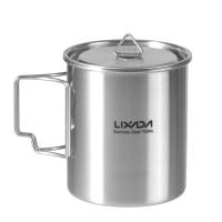 LIXADA Taza De Acero Inoxidable Portátil De 750ml Con Tapa Y Manija Plegable Para Camping Cocina Picnic Deportes Al Aire Libre - details 64