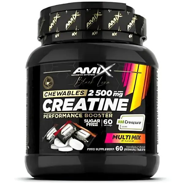 Creatina Creapure® Masticable 60 tabletas | Creatina monohidratada de alta pureza en formato masticable  | Amix Black Line - 1