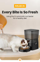 ROJECO Alimentador Automático Para Mascotas Botón Versión Dispensador De Alimentos Secos Para Gatos Y Perros Control Inteligente - details 0