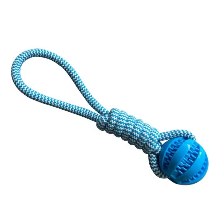 Juguetes Para Perros Interactivos Bolas De Goma Con Hilo Para Masticar Resistente Al Mordisco Limpieza De Dientes Pequeños Y Medianos - 1