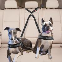 Cinturón De Seguridad Para Perros Y Gatos KAMANLONG Para Coche Correa Fija Con Amortiguador Y Tracción Seguro Para Dos Perros Material De Nylon Adecuado Para Todas Las Estaciones - details 0