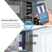 Motor De Cortina Inteligente Tuya WiFi / ZigBee Con Control Remoto RF Alexa Echo Google Assistant 225MM Sistema Automático Para Cortinas - details 7