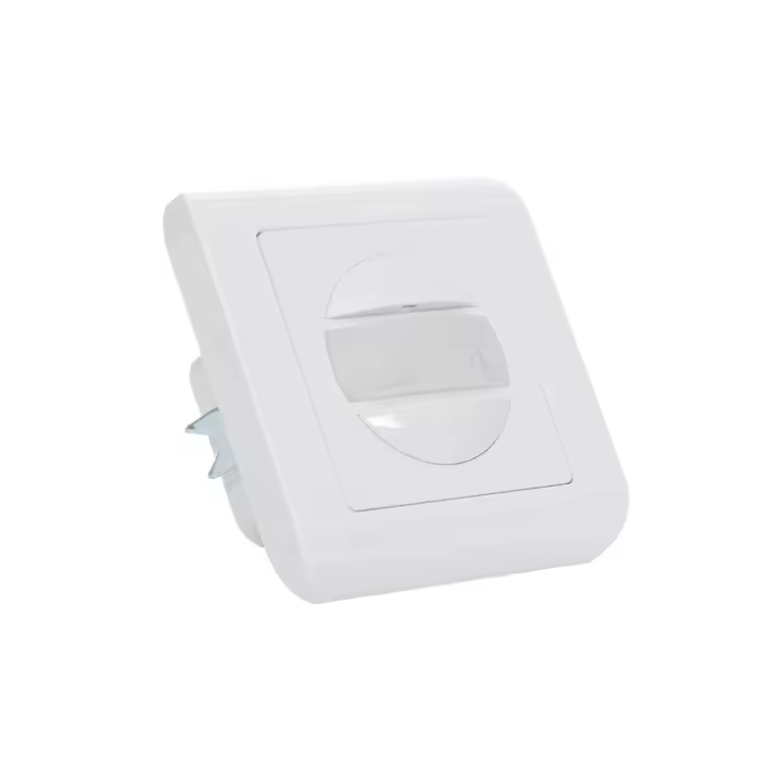 Ledkia Sensor de Movimiento PIR 120º Mecanismo Pared Cuadrado Pro Blanco - 1