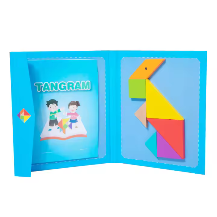 Rompecabezas Magnético 3D De Formas Geométricas Tablero Tangram Juguete Educativo De Madera Para Niños Juego Montessori - 1