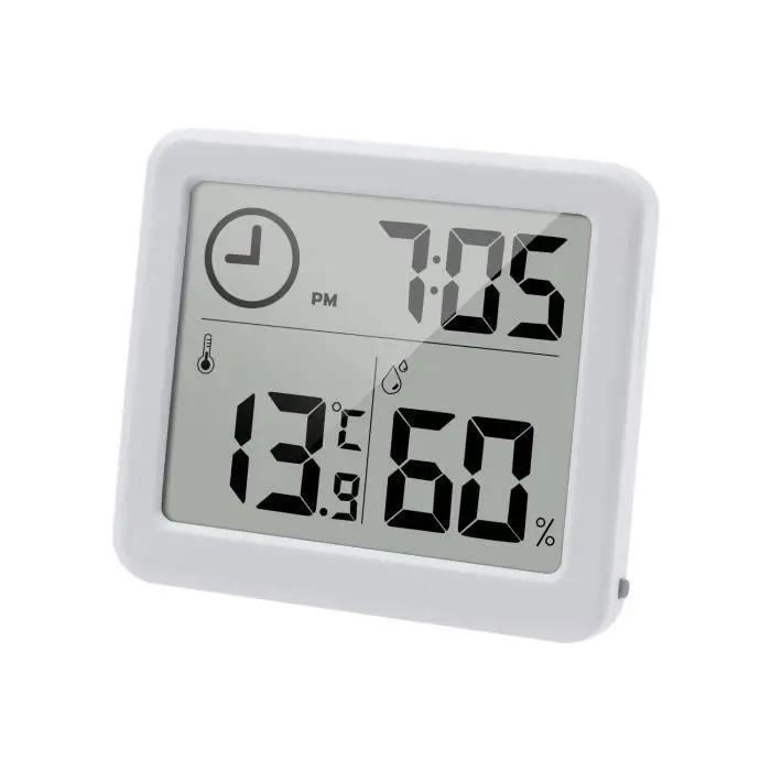 Termómetro digital LCD para interiores, termómetro digital portátil de esritorio, with Reloj - 1