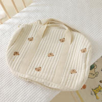 Bolso De Hombro Portátil De Oso Lindo Bordado Gran Capacidad Dibujos Animados Para Madre Bebé Padre Hijo Bolsa De Mamá - details 5