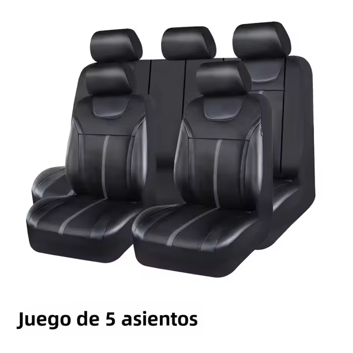 Fundas De Asiento Universal De Cuero PU Telas De Malla Para Coche Accesorios Unisex Ajuste Para La Mayoría De Los Vehículos SUV Van Camión Asiento Cojín - 1